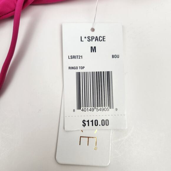 L*Space Ringo Bikini Top in Bougainvillea Pink Size Medium NWT Adjustable - Picture 6 of 6